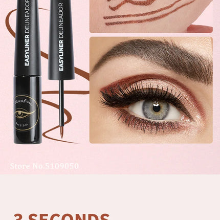 Matte Black Waterproof Liquid Eyeliner Pencil Sweatproof Quick Dry Easy To Wear High Pigment Brown Eye Liner Pen Eye Makeup Tool