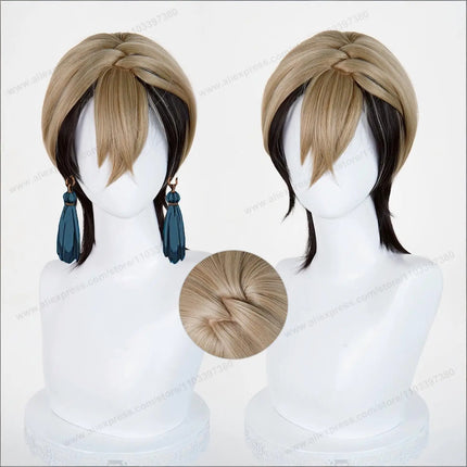 Zanka Nijiku Cosplay Wig 42cm Short Wigs Anime Cosplay Wig Halloween Heat Resistant Synthetic Hair