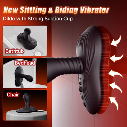 Sit and Ride Rotating Vibrating Dildo Vibrator Remote Control G Spot Stimulator Prostate Massager Adult Sex Toys for Women Men