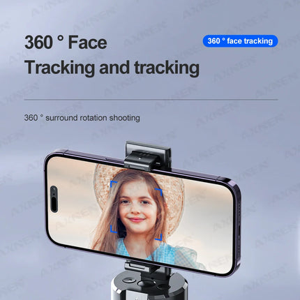 AXNEN P02 360 Rotation Follow-up Gimbal Stabilizer Monopod Desktop Tracking Gimbal with Remote for Phone Live Photography