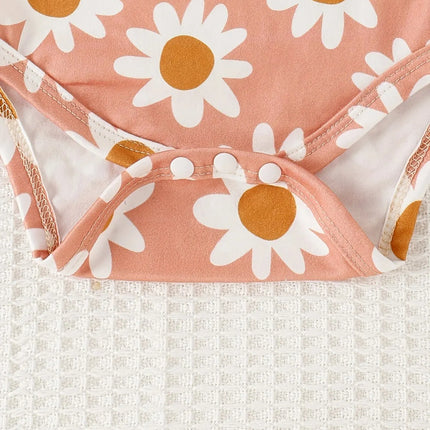 3Pairs/Lot Summer Baby Girl Newborn Baby Sling Onesie 3 Pieces Cute Polka Dot Flower Pattern Cool Breathable Comfortable Onesie
