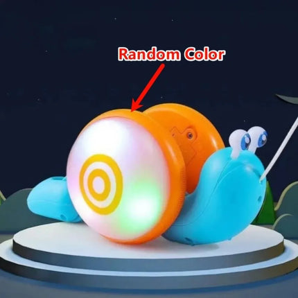 Baby Walker Pull String Snail Car Toy Learning To Walk Cartoon Pet Drag Rope Snail Interactive Glowing Pull-Along Snail Toy