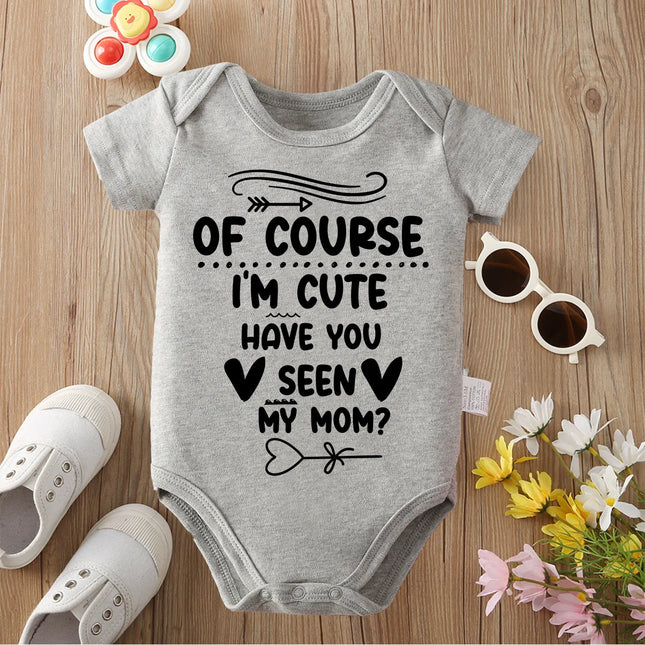 I Know I'm Very Cute Exquisite Print Pure Cotton Clothes Comfortable Onesie Bodysuit for Baby Jumpsuit for 0 To 12 Months Newborn