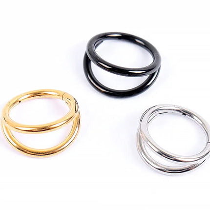Nose Rings Hoops Double Septum Rings Cartilage Hoop Earring Piercing Nariz Open Stacked Hoop Nose Rings for Women and Men