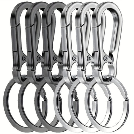 6Pcs Metal Carabiner Clip Keychain Multi-Function Hook Key Ring Holder Organizer for Car Keys Daily Use