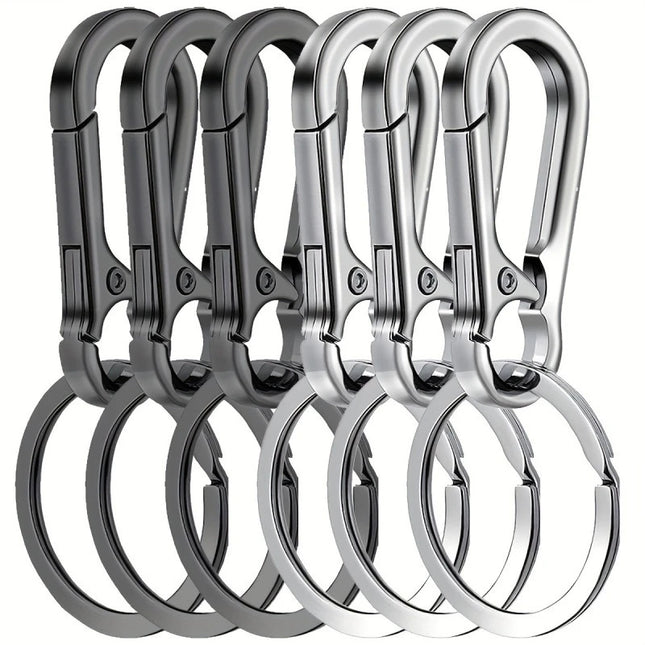 6Pcs Metal Carabiner Clip Keychain Multi-Function Hook Key Ring Holder Organizer for Car Keys Daily Use