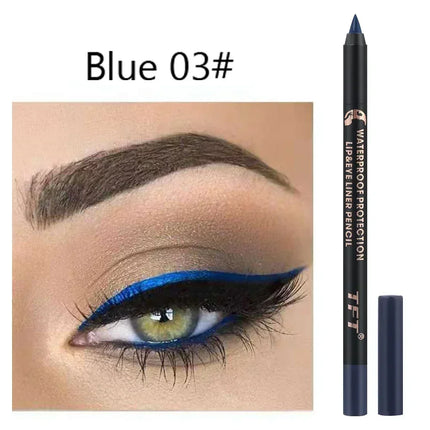 Matte Blue Eyeliner Pencil Waterproof Lasting Colourful Pigment Black White Yellow Eye Liner Pen Not Bloom Eyes Makeup Cosmetics