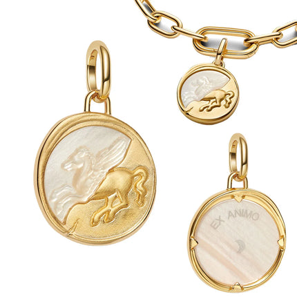 Coin Pendant Charms 925 Silver Vintage Round Seal Metal Golden Skull Compass Medal Beads Bracelets Necklaces Parts Fine Jewelry