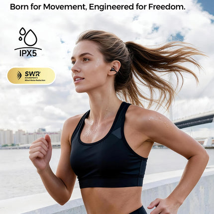 SoundPEATS Clip1 Open Ear Wireless headphones Dolby Audio Bluetooth 5.4 Earphone Clip On Sports Earbuds with Hi-Res LDAC, IPX5