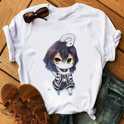 Kimetsu No Yaiba Kamado Nezuko Graphic Print T-shirt Women Harajuku Aesthetic White Tops Tshirt 2021 Japan Style Female T Shirt