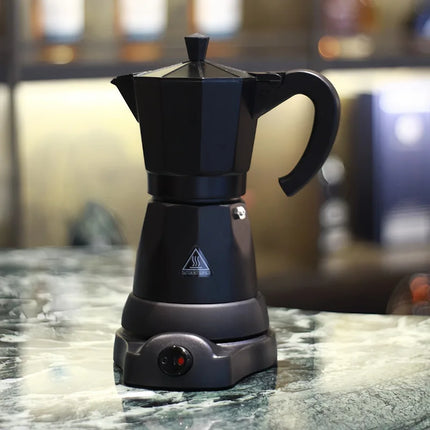 110V/220V Electric Coffee Maker Portable 300ml/3Cups Aluminum Mocha Pot Electric Italian Coffee Maker Percolator for Home Silver