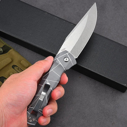 Free Wolf K199 Pocket Folding Knife D2 Blade Aluminium Alloy Handle Bearing Flipper Camping  Outdoor Survival EDC Utility Knife