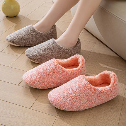 Women Plush Slippers Bedroom House Shoes Comfortable Closed Back Indoor Slippers Non-Slip Fuzzy Home Slippers for Indoor Outdoor