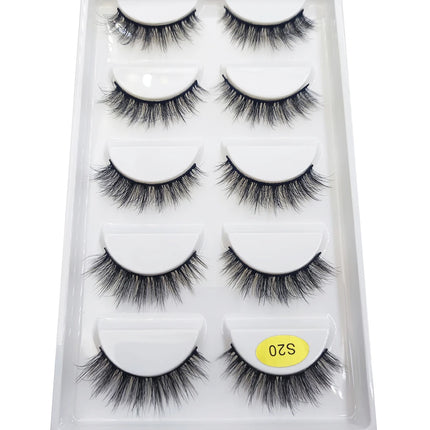 New 5 Pairs Natural 3D False Eyelashes Makeup Mink Eyelash Fake Eye Lashes Faux Cils Make Up Beauty Maquillaje Tools H13 Cat