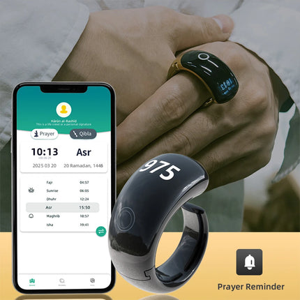 Tasbih For Zikr Smart Ring Clock Adjustable Waterproof Prayer Reminder Smart Tasbih Tally Counter Ring Digital Counter