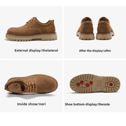 Golden Camel Men's Shoes 2026 New Business Casual Soft-Soled Leather Shoes High-Quality Non-slip Velvet Warm Work Shoe