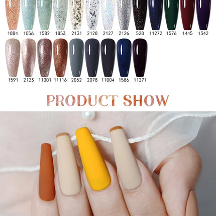 Arte Clavo Red Brown Gel Nail Polish 15ml Autumn Series Base Top Coat Soak Off UV Gel Semi Permanent Varnishes Design Nail Art
