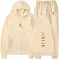 Men's Autumn and Winter Pullover Set, Solid Color Hoodie + Stretch Waist Jogging Pants Two-Piece Set, Fashionable Outdoor Casual Wear