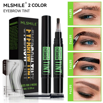 Rotating Liquid Eyebrow Dye Tint Brush Pencil Long lasting Coloring Lasts 2 Weeks Waterproof Makeup Eyebrow Cream Stencil Kit