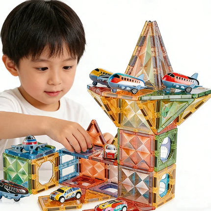 7.5cm Magnetic Building Blocks Construction Children Magnet Tiles Montessori Educational Toys for Kids Birthday Gifts