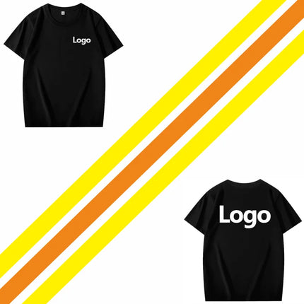 100% Cotton T-shirt Custom Logo Print Image Men and Women Clothes Diy Enterprise Embroidery Team Culture Short Sleeved Tops