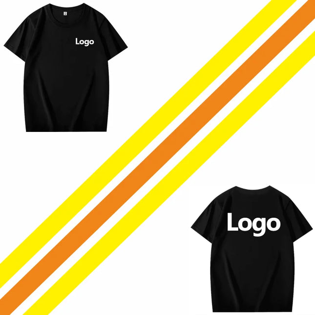 100% Cotton T-shirt Custom Logo Print Image Men and Women Clothes Diy Enterprise Embroidery Team Culture Short Sleeved Tops
