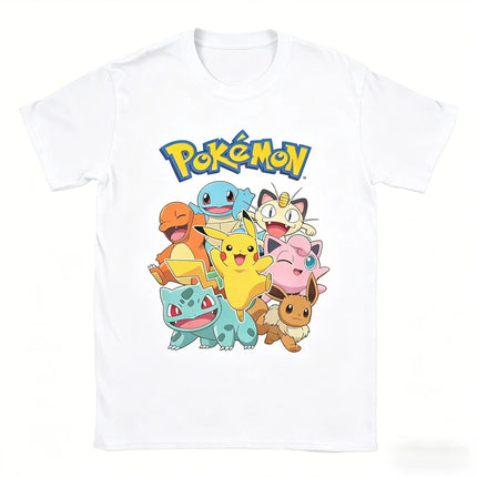 2026 Hot Sale Pokemon All Characters T-shirt Anime Cartoon Tee Men Women Casual Short Sleeve Summer Top for Fans Gift Cotton Top