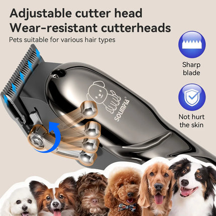 Solimpia New Pet Electric Hair Clipper LCD Digital Display Dog Cat Grooming Trimmer Hair Cutter Portable Pet Care Tool