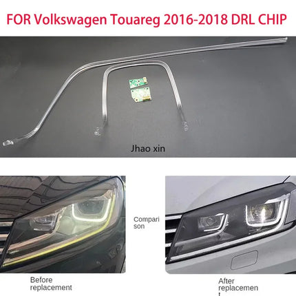 FOR Volkswagen Touareg 2016-2018 Car Headlights DRL Light Strips Angel Eyes Chip Ballast Module Illuminations Repair Parts