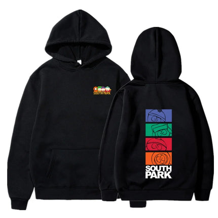 South Park Anime Pattern Hoodie Fashion Warm Coat Men's Autumn and Winter Season Hoodie Street Black Long Sleeve Hoodie