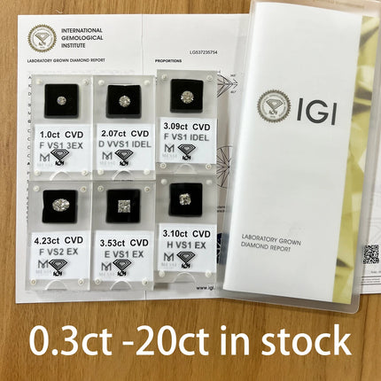 With IGI Certificate Oval Shape Lab Grown Diamonds CVD HPHT 1ct 1.5ct 2ct 2.5ct 3ct 5ct Laboratory Diamond Wholesales