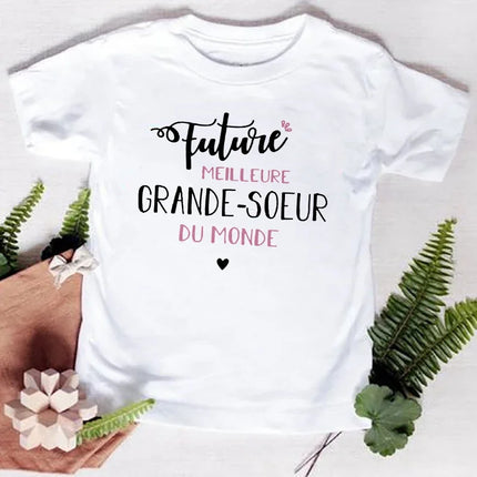 Future Big Brother/Sister In The World Kids T-shirt Baby Announcement Pregnancy Child T Shirt Summer Boys Girls Clothes Gifts