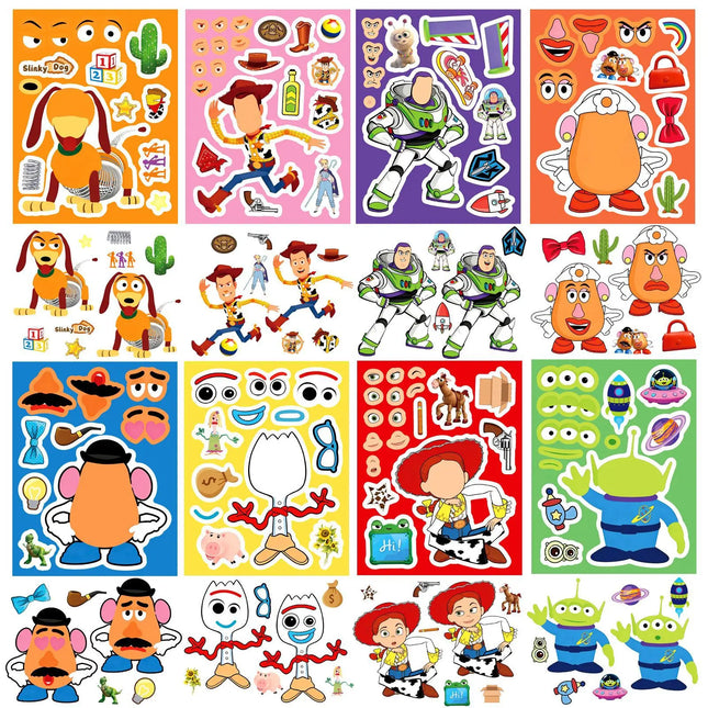 16Sheets Disney Toy Story Graffiti Stickers Exquisite Fashion DIY Toys Secret for Bottle Scrapbook Travel Bag Aesthetic Decals