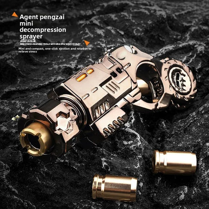 Mini Metal EDC Stress Relief Toy Pistol Guns Eject Fidget Roller Spinner Mechanical Slider Ratchet Wheel Paragraph Ring Adults
