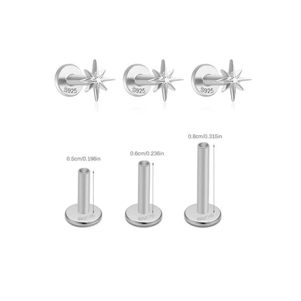 BOAKO 3 Piece 925 Sterling Silver Earrings Set For Women Mini Stud Earring 18K Gold Plated Fine Jewelry Boucle Oreille Femme