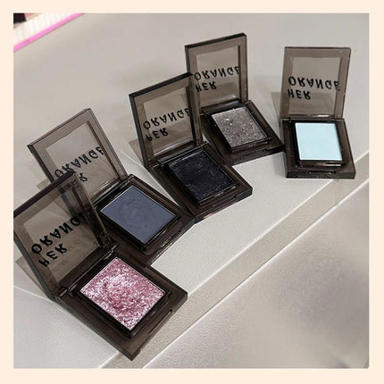 Smoky Blue-gray Eye Shadow Palette Sweet Cool Single Color Mini Eyeshadow Palette Pearl Matte Shimmer Brightening Eyes Makeup