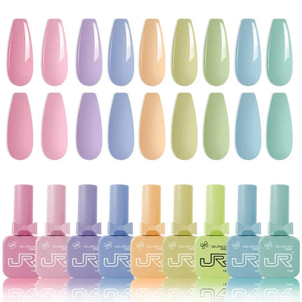 15ml gel Nail Polish set Including Red Pink Nude Gel Polish Kit LED Soak Off Polish Home DIY top coat