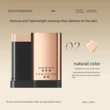 Foundation Stick High Coverage Concealer Stick With Big Brush 2 In 1 Moisturizing Face Waterproof BB Cream Korean Makeup Base