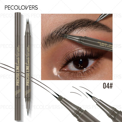 1PC Ultra-Fine Pointed Eyebrow Pencil - Waterproof, Sweat-Resistant, Long-Lasting Natural Look. It Features a Dual-Ended Tip