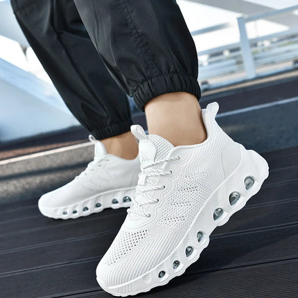 Men's air cushion casual sneakers spring summer lightweight outdoor racing running shoes breathable plus size speed sports shoes