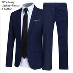 Navy 2-piece suit / Asian 6XL (US XXXL)