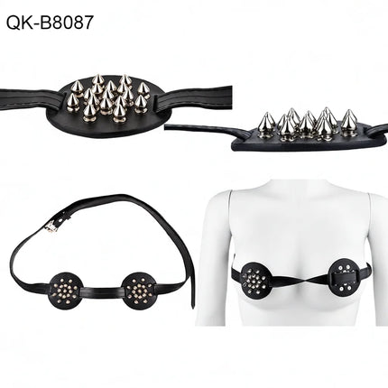 QKKQ Wearable PU Leather Strap On Chest Bondage Nipple Stimulation Female Breast Binder BDSM Sex Toys For Women Men Erotic Games