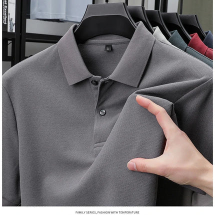 Men's 100% Cotton Polo Shirt - Summer Casual Breathable Tee, 19 Colors, Ideal for Golf and Sports, Business Casual, Silk-Like Finish