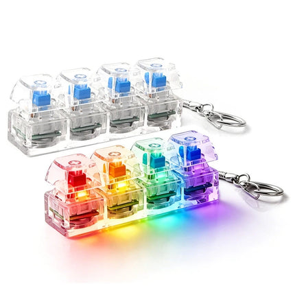 4-Key Polka Dot Keychain Pendant Fidget Stress Releasing Decompression Keychain Press Keyboard Button Keycap Bags Charm Pendant