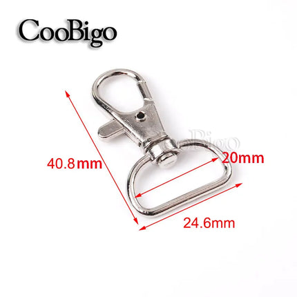 10pcs Swivel Key Holder Keyring Keychain Keyfob Lobster Clasp Carabiner Clips Snap Hook Buckle Bag Strap Jewelry DIY Craft Metal