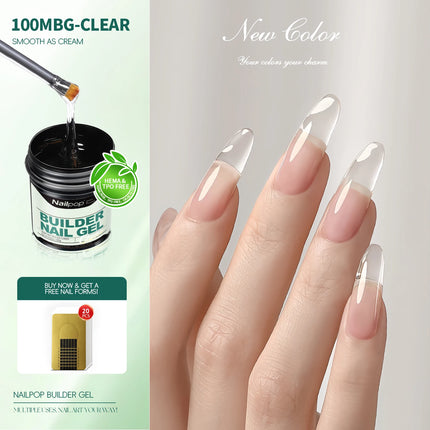 Nailpop Professional Builder Gel UV Hard Gel for Nail Strengthen Quick Building Long Lasting Soak Off Extension Gel 30/100g