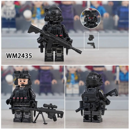 WM6147 WM6168 WM6169 Military Series SWAT Special Forces Building Block Commando Soldier City Police Cap Mini Action Figure Toys
