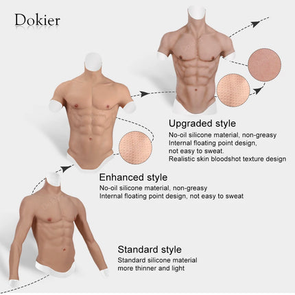 Dokier Silicone Realistic False Fake Muscle Belly Body for Cosplayers Artificial Simulation Muscle Chest Man Crossdressers - TOYS-SUCE