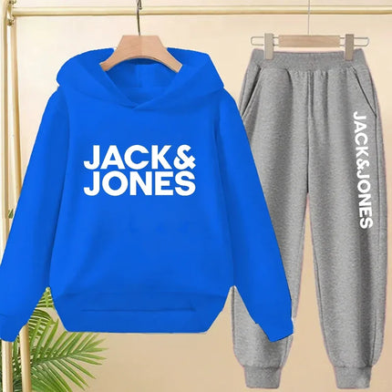 2025 Spring Autumn Outfits Kids Leisure Letter Print 2pcs Hoodie+Pants Tracksuits 3-13 Years Boys Girls Children Clothes