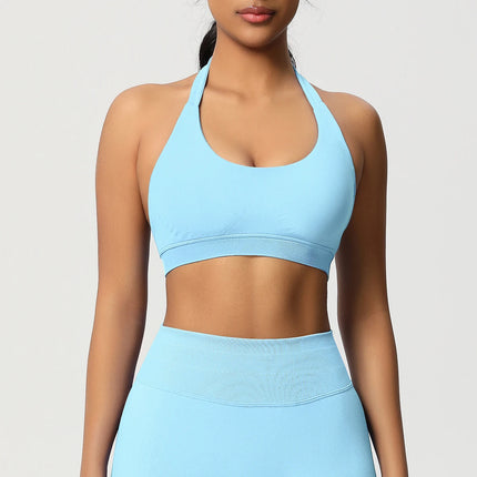 Women Sports Bra Seamless Halter Clothes Push-up Vest Brassiere Gym Top Backless Fitness Yoga Workout Running Underwear